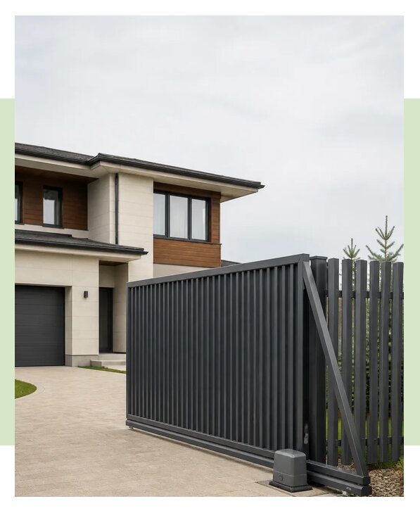 Откатные ворота из евроштакетника в Москве по цене от 69654 р. | ЗаборЭксепертМск
